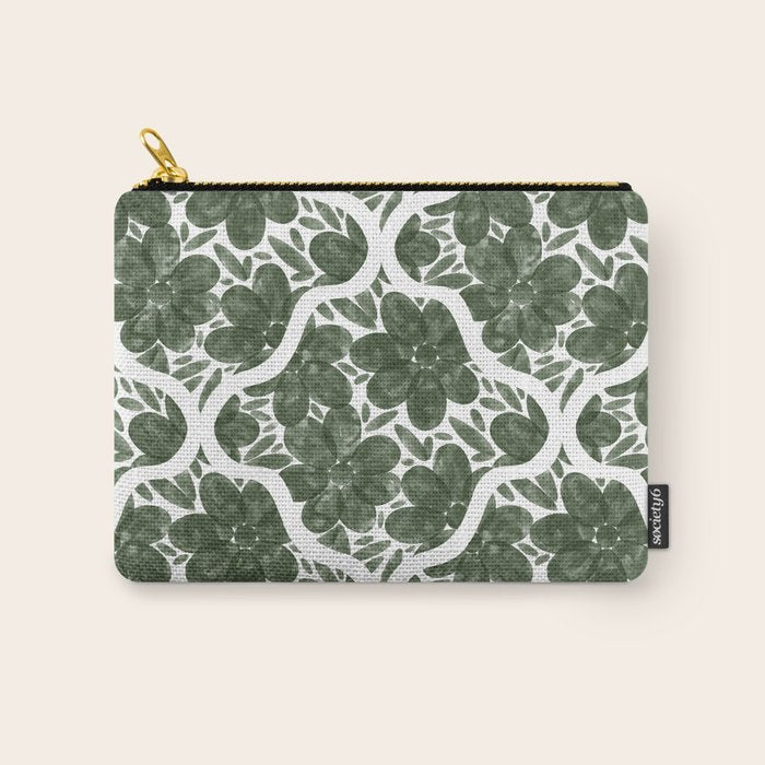 Green Petals Oasis Motif Carry All Pouch Gallery Image 1