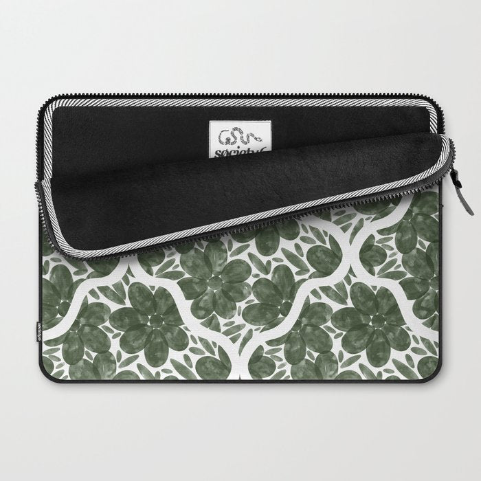 Green Petals Oasis Motif Laptop Sleeve Gallery Image 2