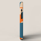 Mid Century Modern Retro Abstract Pattern Orange Blue Mustard iPhone Case Gallery Image 2