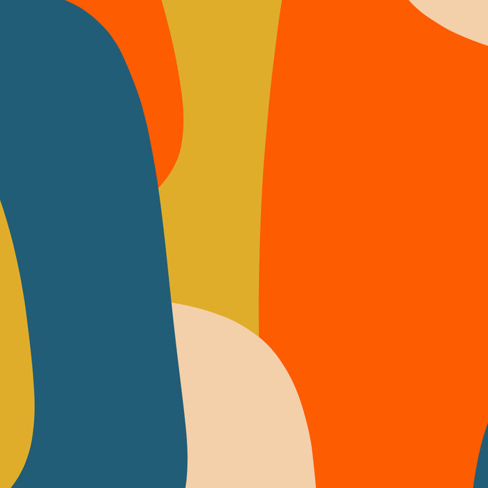 Mid Century Modern Retro Abstract Pattern Orange Blue Mustard Coffee Mug Gallery Image 2