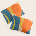 Mid Century Modern Retro Abstract Pattern Orange Blue Mustard Pillow Sham Gallery Image 3