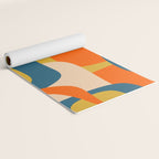 Mid Century Modern Retro Abstract Pattern Orange Blue Mustard Yoga Mat Gallery Image 2