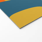 Mid Century Modern Retro Abstract Pattern Orange Blue Mustard Welcome Mat Gallery Image 2