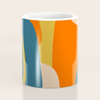 Mid Century Modern Retro Abstract Pattern Orange Blue Mustard Coffee Mug Gallery Image 4
