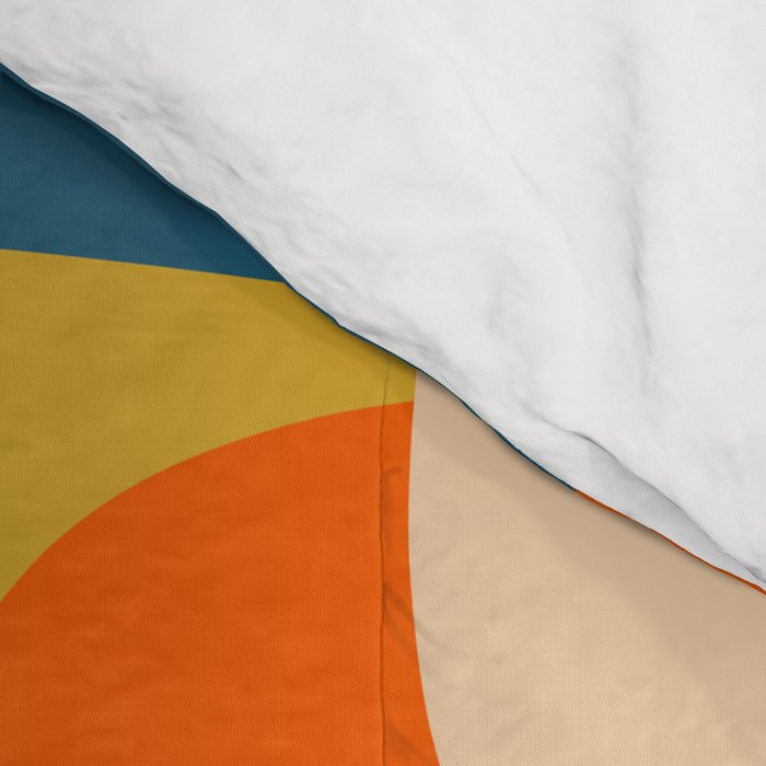 Mid Century Modern Retro Abstract Pattern Orange Blue Mustard Comforter Gallery Image 4