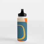Mid Century Modern Retro Abstract Pattern Orange Blue Mustard Water Bottle Gallery Image 3