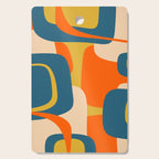 Mid Century Modern Retro Abstract Pattern Orange Blue Mustard Cutting Board Gallery Image 1