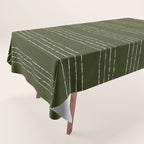 Lines #5 (Olive Green) Tablecloth Gallery Image 1