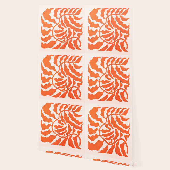 Funky Fern: Orange Peach Edition Wallpaper Gallery Image 2