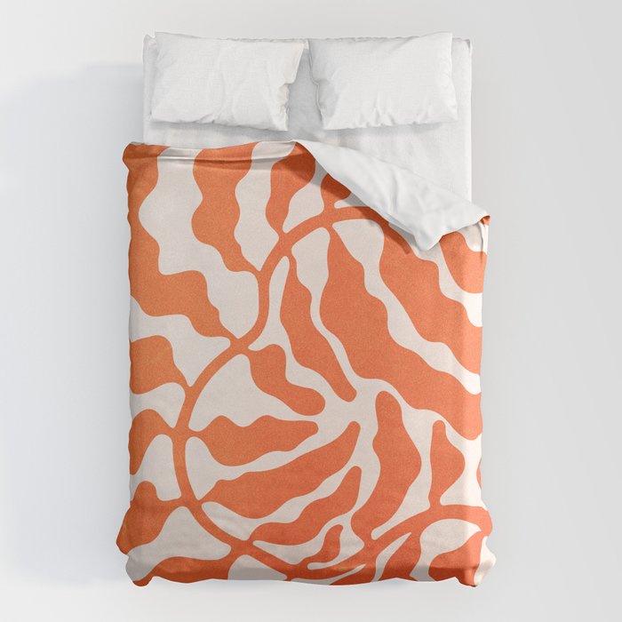 Funky Fern: Orange Peach Edition Duvet Cover Gallery Image 6