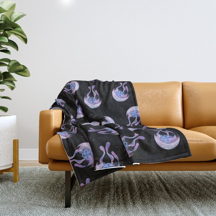 Moon jelly Throw Blanket Gallery Image 1