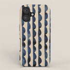 Thin Scalloped Line in indigo watercolor blue iPhone Case Gallery Image 1