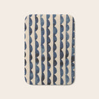 Thin Scalloped Line in indigo watercolor blue Bath Mat Gallery Image 1