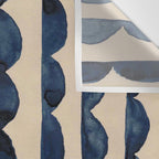 Thin Scalloped Line in indigo watercolor blue Wall Tapestry Gallery Image 3