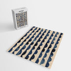 Thin Scalloped Line in indigo watercolor blue Jigsaw Puzzle Gallery Image 2