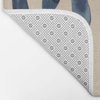 Thin Scalloped Line in indigo watercolor blue Bath Mat Gallery Image 2