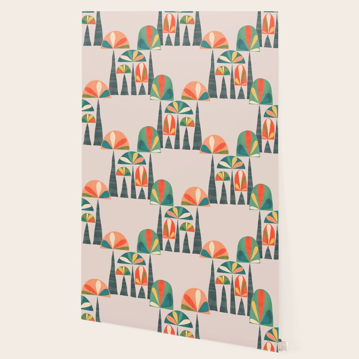 Quirky retro palm trees Wallpaper Gallery Image 2
