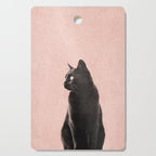 MINIMAL ANIMAL / Black Cat - peach Cutting Board Gallery Image 1