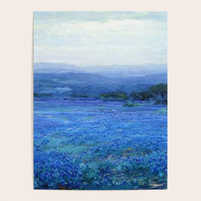 Bluebonnet Panoramic Landscape in Twilight painting by Robert Julian Onderdonk Poster Gallery Image 1
