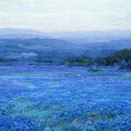 Bluebonnet Panoramic Landscape in Twilight painting by Robert Julian Onderdonk Coffee Mug Gallery Image 2