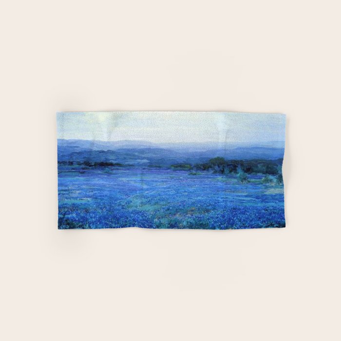Bluebonnet Panoramic Landscape in Twilight painting by Robert Julian Onderdonk Bath Towel Gallery Image 1