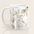 Festive floral Botanical watercolor Rustic gold Coffee Mug Gallery Image 3