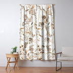 Festive floral Botanical watercolor Rustic gold Window Curtain Gallery Image 5
