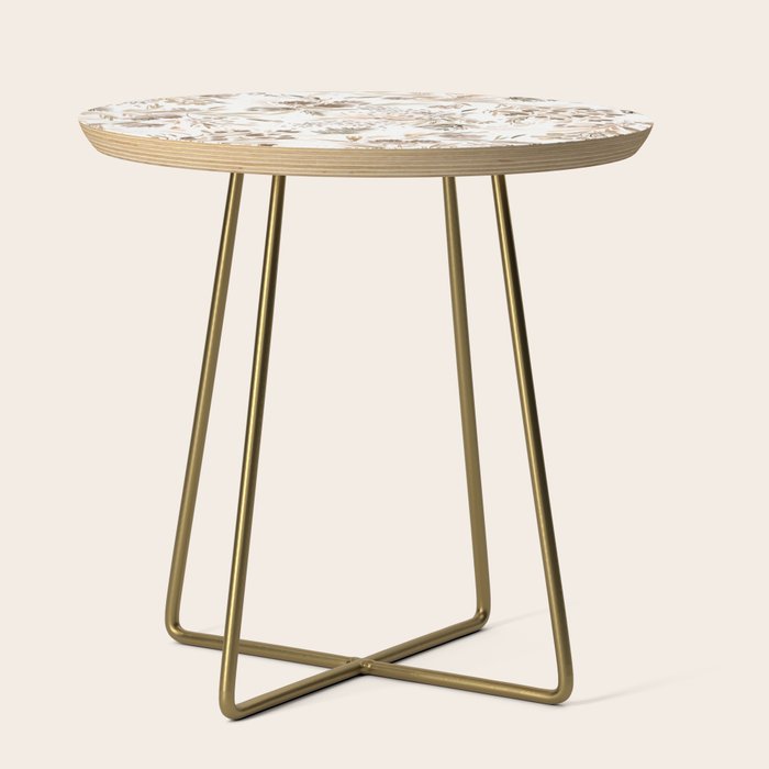 Festive floral Botanical watercolor Rustic gold Side Table Gallery Image 1