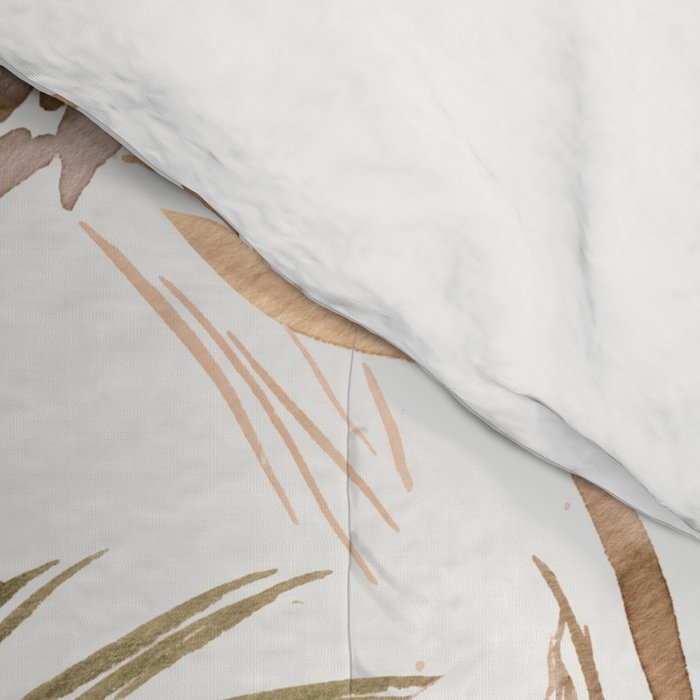 Festive floral Botanical watercolor Rustic gold Comforter Gallery Image 4