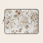 Festive floral Botanical watercolor Rustic gold Laptop Sleeve Gallery Image 1