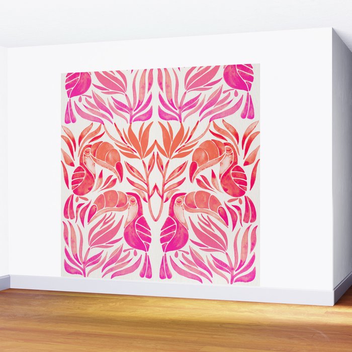 Tropical Toucans - Pink OmbrÃ© Palette Wall Mural Gallery Image 2