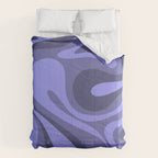Mod Swirl Retro Abstract Pattern in Periwinkle Purple Tones Comforter Gallery Image 6