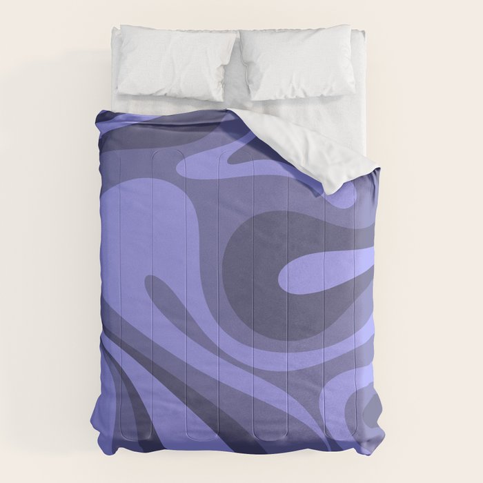 Mod Swirl Retro Abstract Pattern in Periwinkle Purple Tones Comforter Gallery Image 6