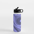 Mod Swirl Retro Abstract Pattern in Periwinkle Purple Tones Water Bottle Gallery Image 1