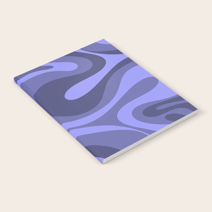 Mod Swirl Retro Abstract Pattern in Periwinkle Purple Tones Notebook Gallery Image 2