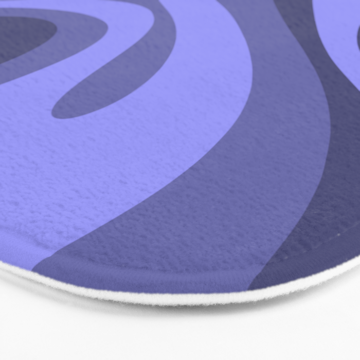 Mod Swirl Retro Abstract Pattern in Periwinkle Purple Tones Bath Mat Gallery Image 3