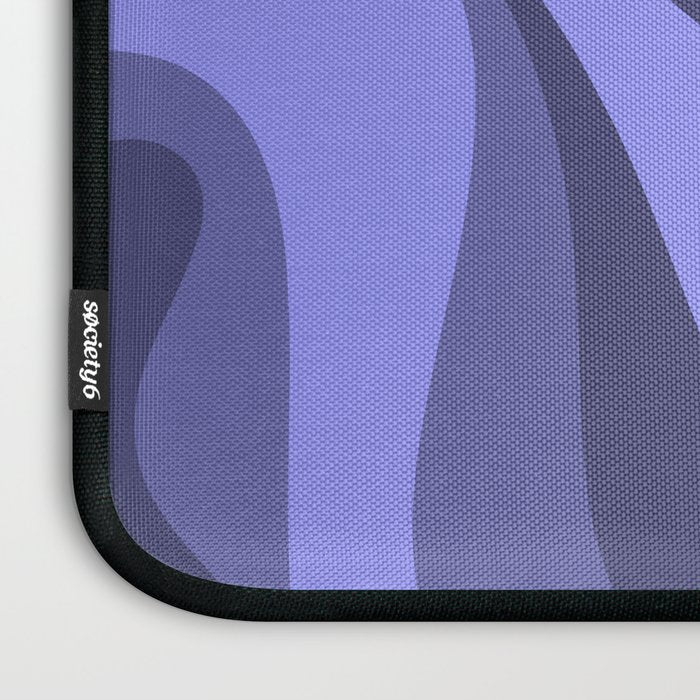 Mod Swirl Retro Abstract Pattern in Periwinkle Purple Tones Laptop Sleeve Gallery Image 3