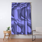 Mod Swirl Retro Abstract Pattern in Periwinkle Purple Tones Window Curtain Gallery Image 5