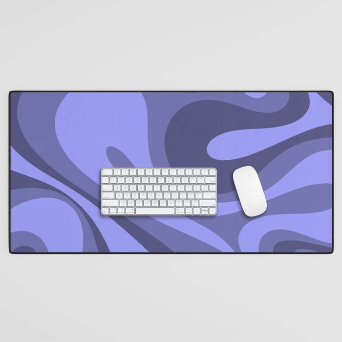 Mod Swirl Retro Abstract Pattern in Periwinkle Purple Tones Desk Mat Gallery Image 1