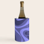 Mod Swirl Retro Abstract Pattern in Periwinkle Purple Tones Wine Chiller Gallery Image 3