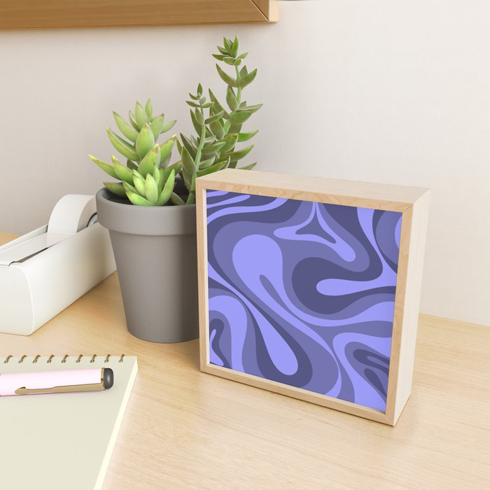 Mod Swirl Retro Abstract Pattern in Periwinkle Purple Tones Mini Art Print Gallery Image 2