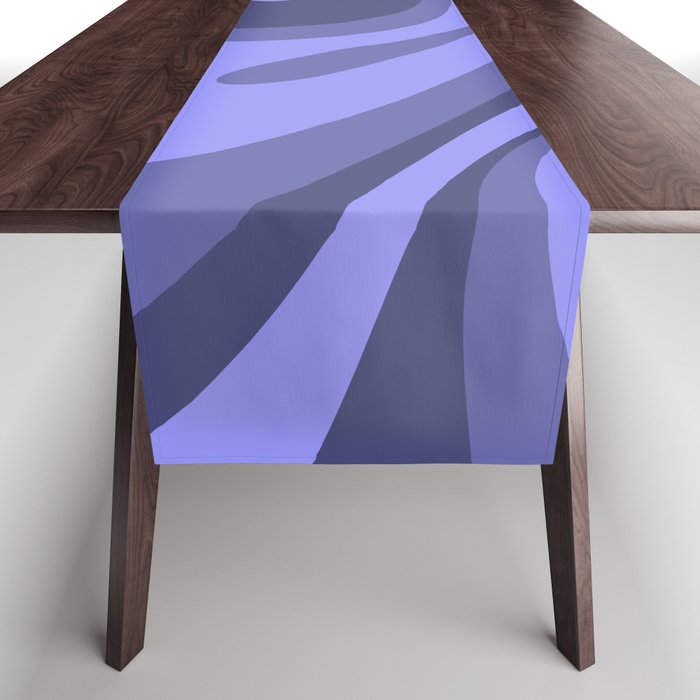 Mod Swirl Retro Abstract Pattern in Periwinkle Purple Tones Table Runner Gallery Image 1