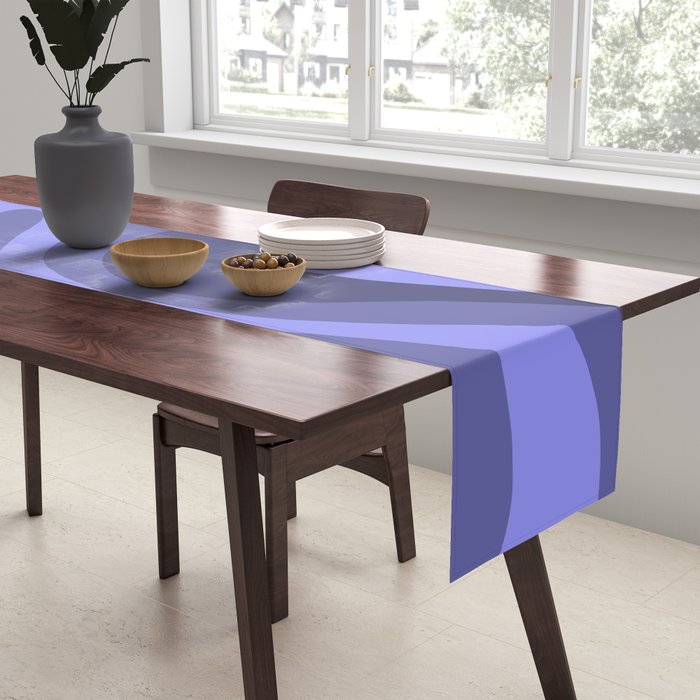 Mod Swirl Retro Abstract Pattern in Periwinkle Purple Tones Table Runner Gallery Image 2