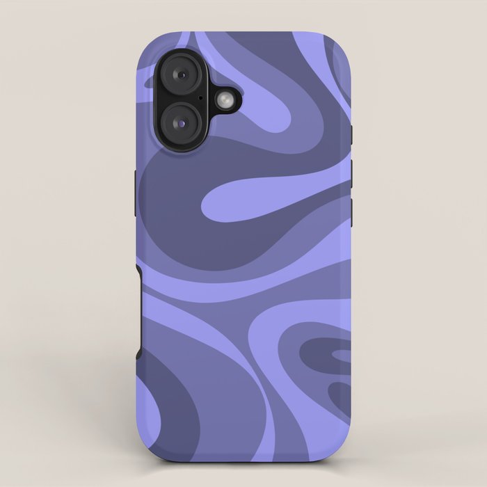 Mod Swirl Retro Abstract Pattern in Periwinkle Purple Tones iPhone Case Gallery Image 1