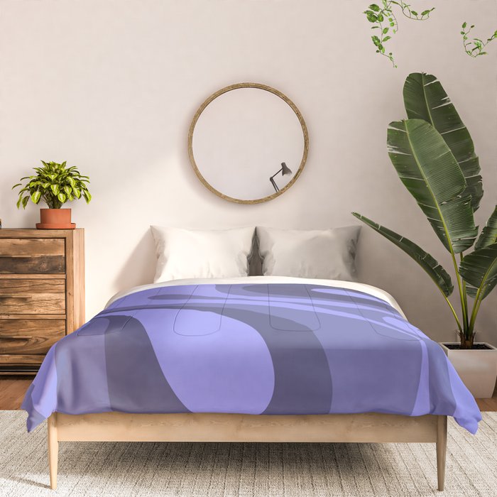 Mod Swirl Retro Abstract Pattern in Periwinkle Purple Tones Comforter Gallery Image 3