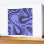 Mod Swirl Retro Abstract Pattern in Periwinkle Purple Tones Wall Mural Gallery Image 2