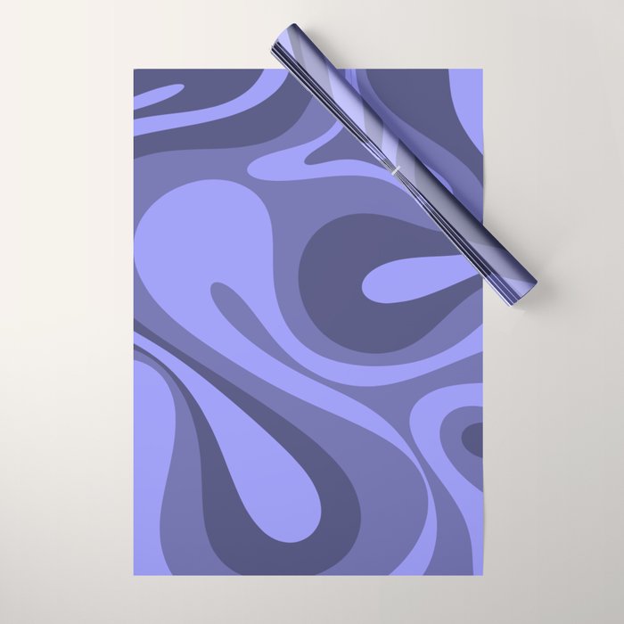 Mod Swirl Retro Abstract Pattern in Periwinkle Purple Tones Wrapping Paper Gallery Image 1