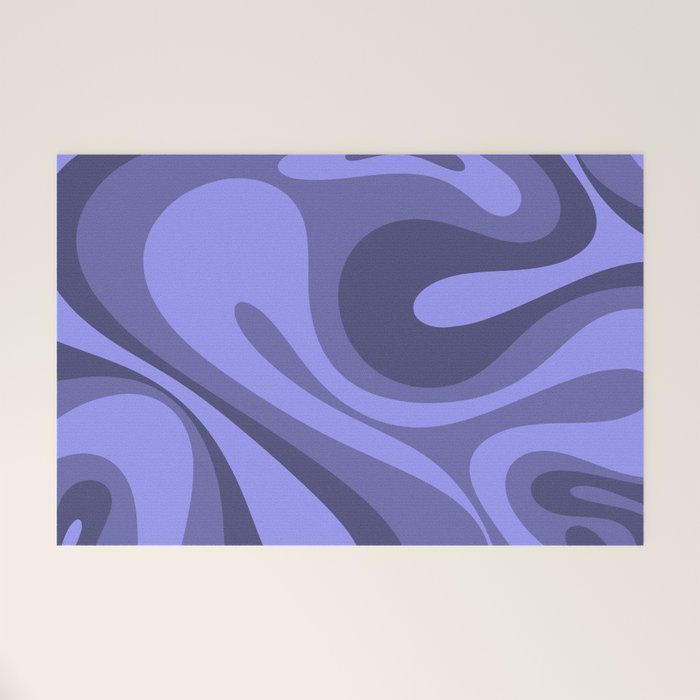 Mod Swirl Retro Abstract Pattern in Periwinkle Purple Tones Welcome Mat Gallery Image 1