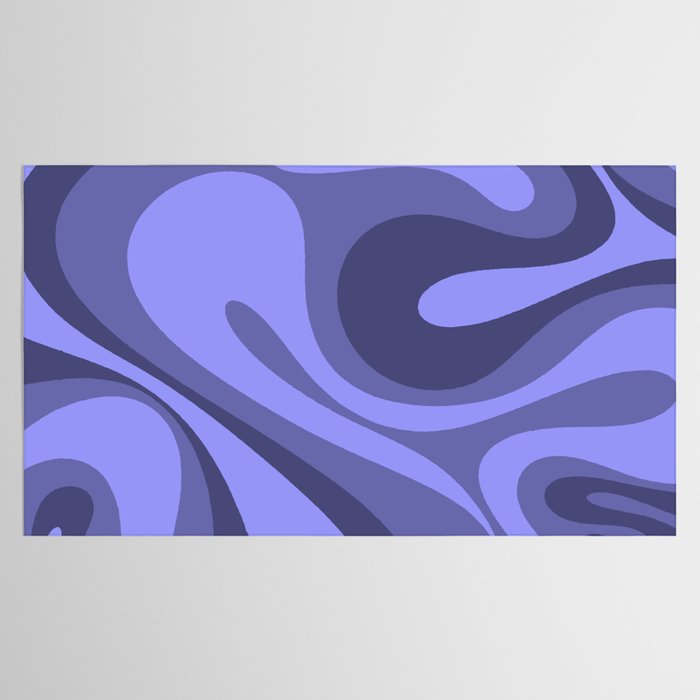 Mod Swirl Retro Abstract Pattern in Periwinkle Purple Tones Tablecloth Gallery Image 2