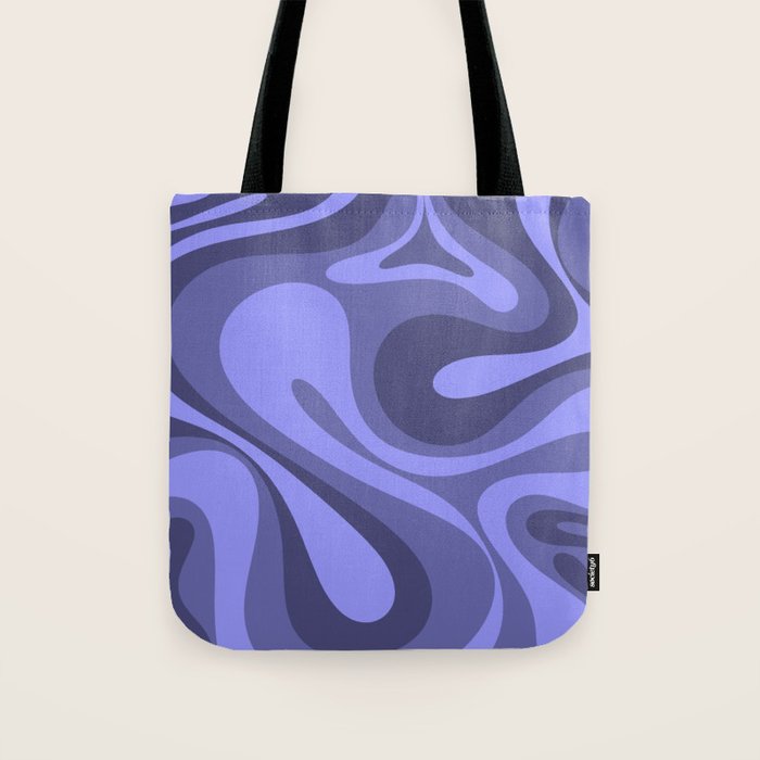 Mod Swirl Retro Abstract Pattern in Periwinkle Purple Tones Tote Bag Gallery Image 1